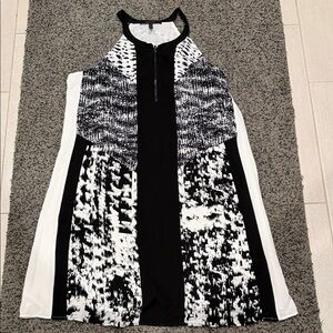 BGBG - Black & White Patterned Sleeveless Dress